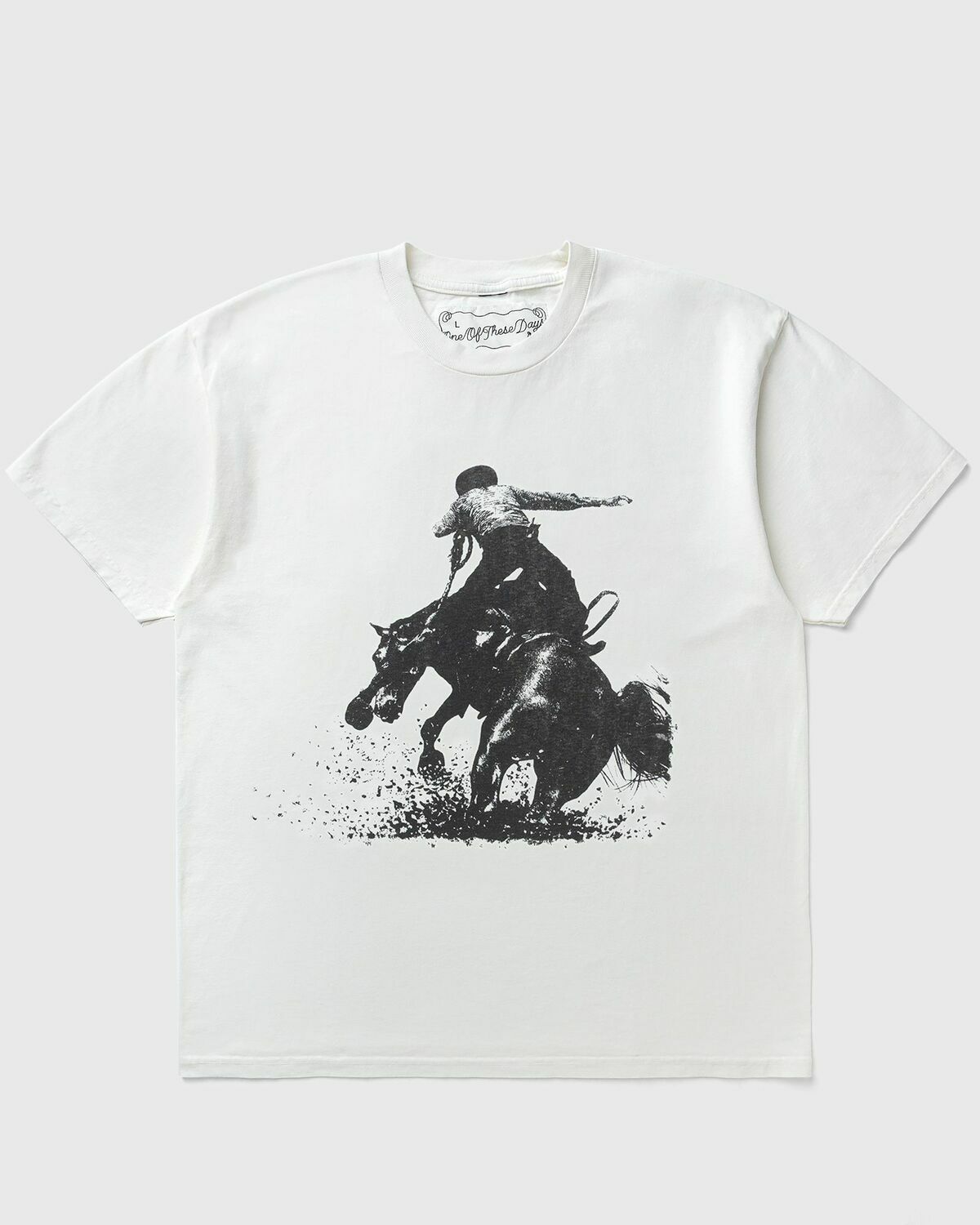 One of these Days MUSTANG TSHIRT White Mens Shortsleefe