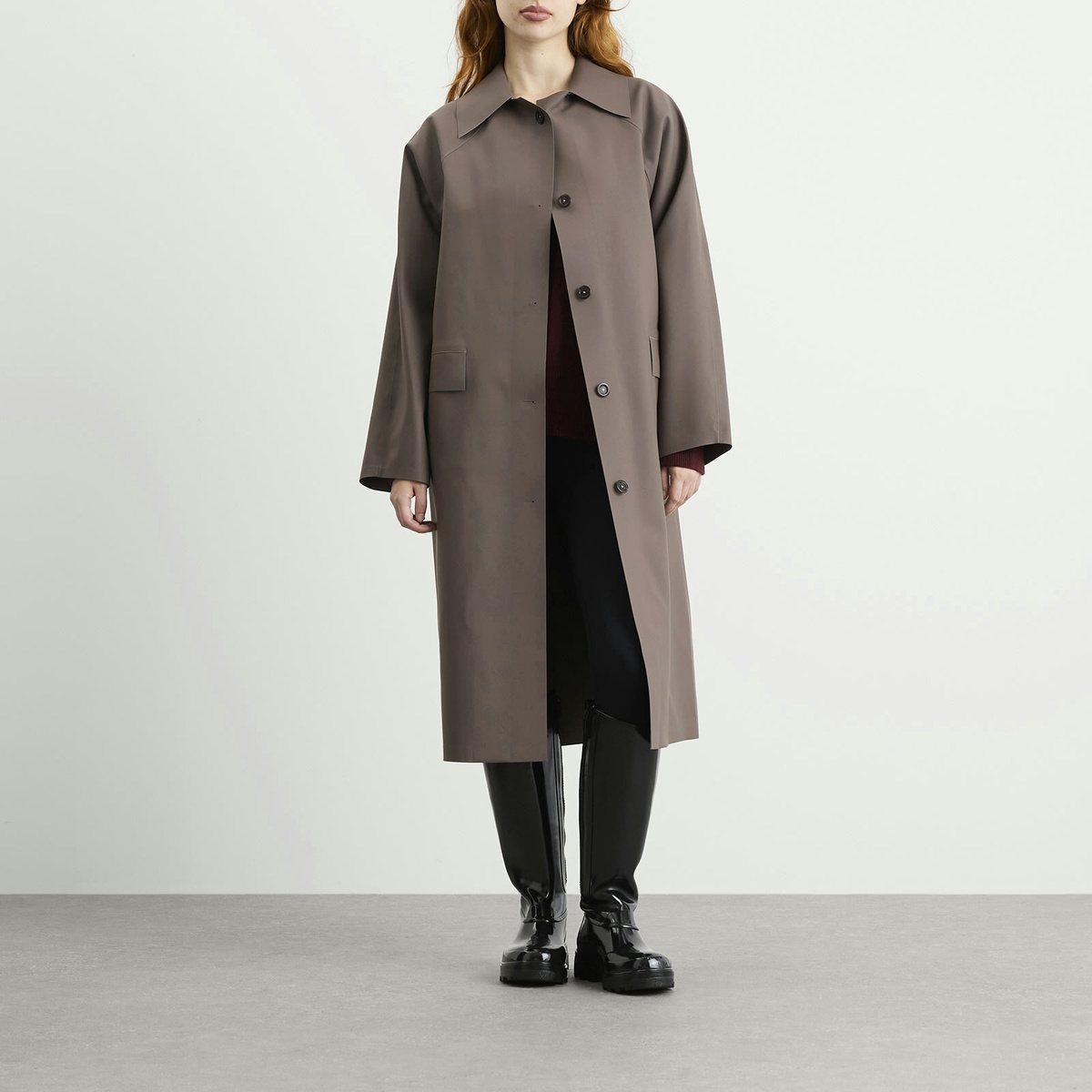 KASSL Editions Women's Original Below Rubber Mac Jacket in Ash