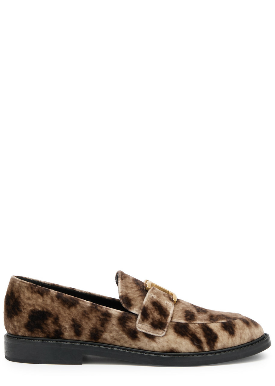 Chloe Marcie 25 Leopard-print Velvet Loafers