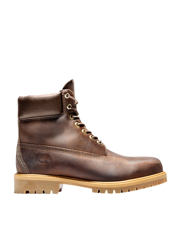 Photo: Timberland - Premium 6-Inch Distressed-Effect Leather Lace-Up Boots - Brown