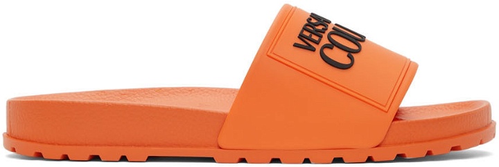 Photo: Versace Jeans Couture Orange Logo Slides