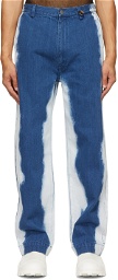 Xander Zhou Blue Spray Jeans