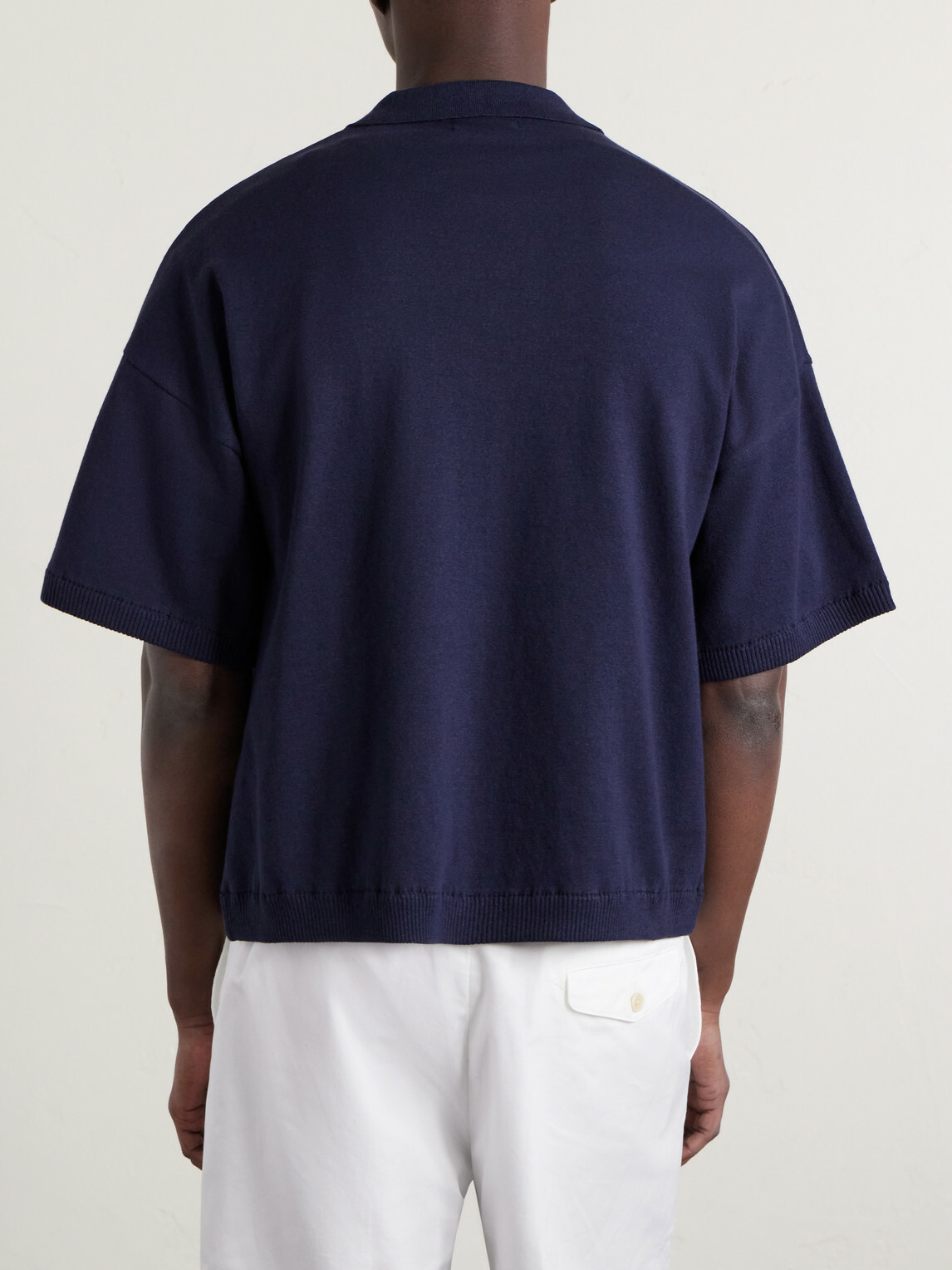 Blue Blue Japan - Knitted Polo Shirt - Blue