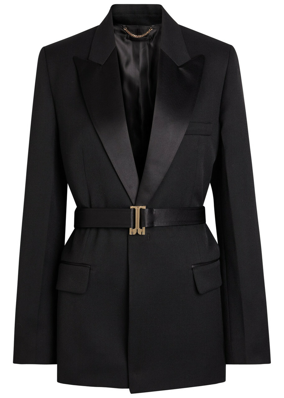 Victoria Beckham Belted Canvas Blazer Black