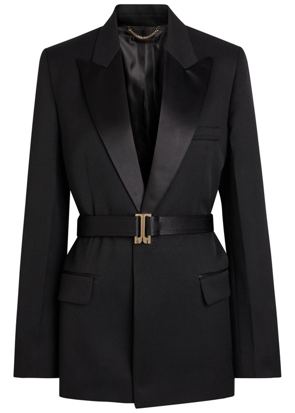 Photo: Victoria Beckham Belted Canvas Blazer Black