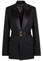 Victoria Beckham Belted Canvas Blazer Black