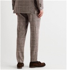 Rubinacci - Tapered Prince of Wales Checked Virgin Wool-Blend Suit Trousers - Brown
