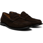 BOSS Brown Penny-Trim Suede Loaferts