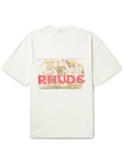 Rhude - Logo-Print Cotton-Jersey T-Shirt - Neutrals