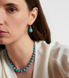 Ileana Makri 14kt gold (585/1000) drop earrings with turquoises and diamonds