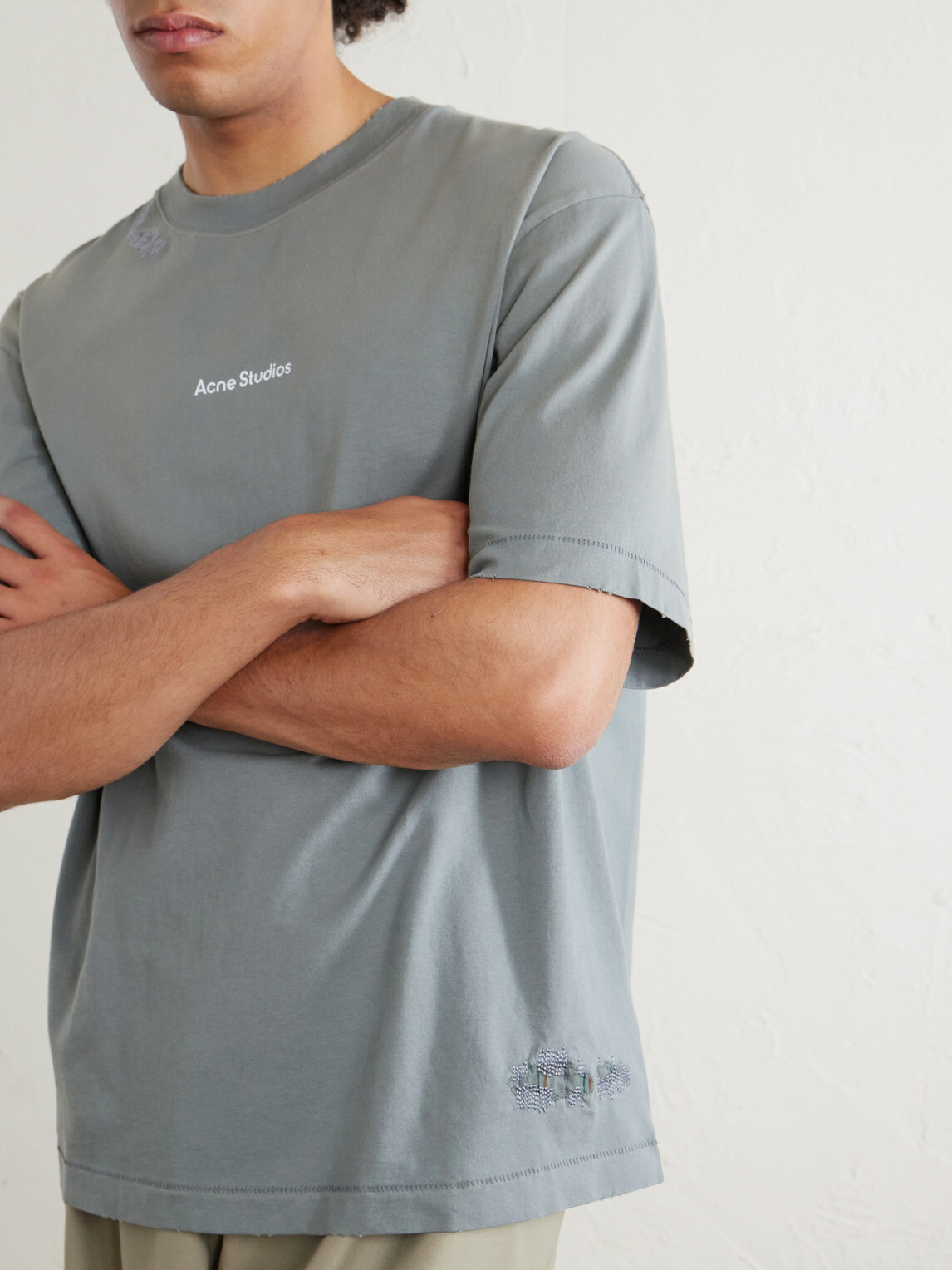 Acne Studios - Logo-Print Cotton-Jersey T-Shirt - Gray Acne Studios
