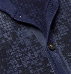 Massimo Alba - Shawl-Collar Printed Cotton and Cashmere-Blend Cardigan - Blue