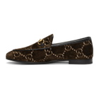 Gucci Brown Velvet GG New Jordaan Loafers
