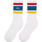 Noah NYC White 3-Stripe Socks