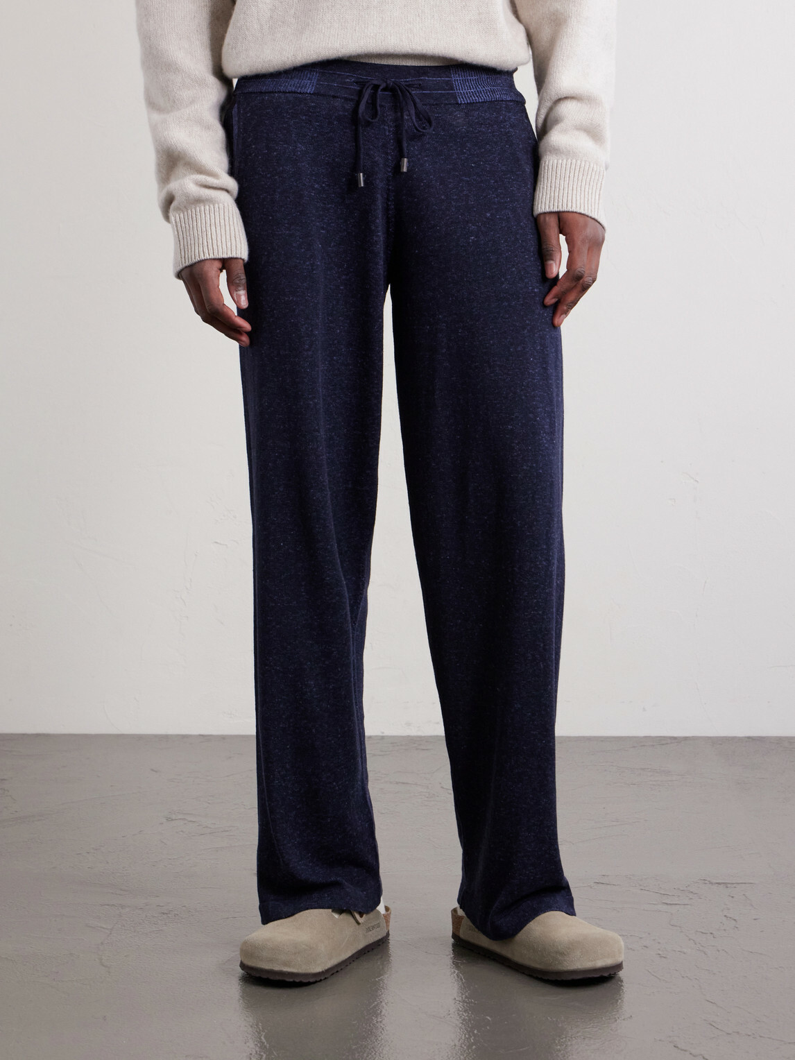 PIACENZA 1733 - Straight-Leg Silk and Linen-Blend Drawstring Sweatpants - Blue