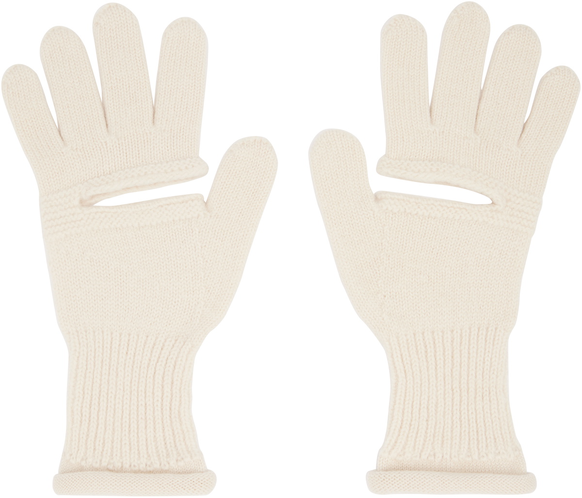 ISSEY MIYAKE Off-White Chunky Wool ACC Gloves