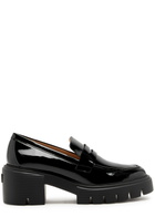 Stuart Weitzman Soho 75 Patent Leather Loafers Black