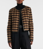 Proenza Schouler Checked leather-trimmed wool-blend jacket