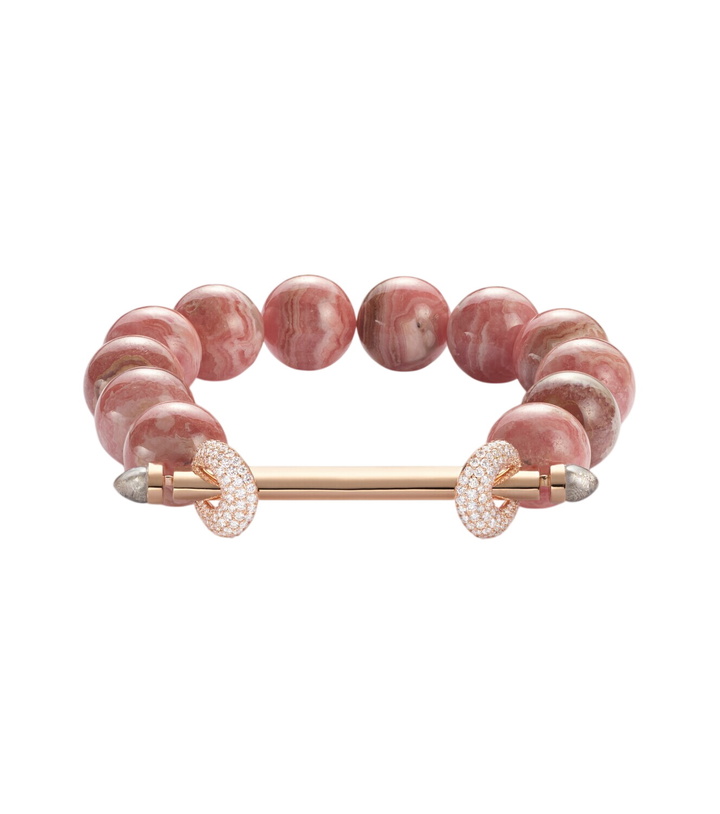 Photo: Ananya Chakra 18kt rose gold beaded bracelet with gemstones