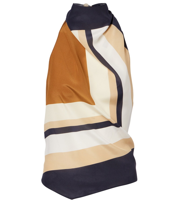 Photo: SIR Printed halterneck silk top