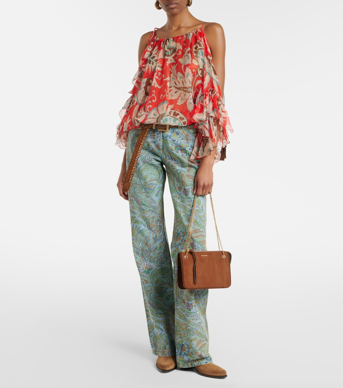 Etro Small suede crossbody bag