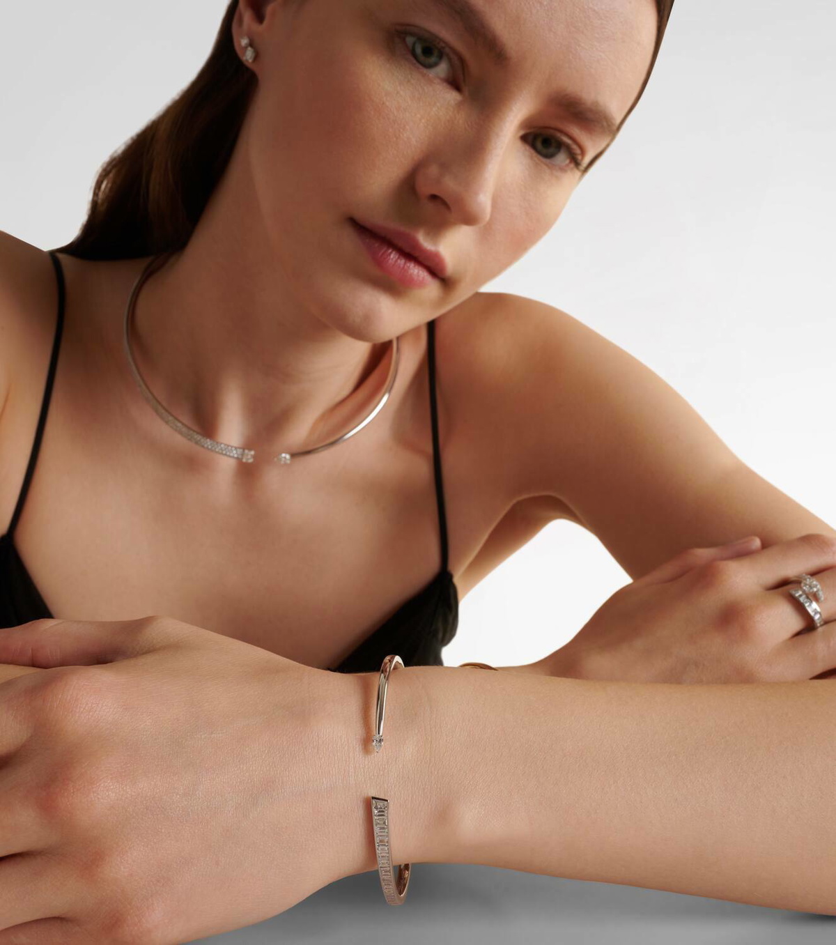 Bucherer Fine Jewellery Inner Fire 18kt white gold bangle with diamonds