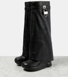 Givenchy Shark Lock Biker leather knee-high boots