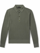 Brioni - Pointelle-Knit Wool Polo Shirt - Green