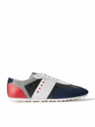 Marni - Logo-Embroidered Suede-Trimmed Leather Sneakers - Black