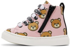 Moschino Baby Pink Teddy Print High Sneakers