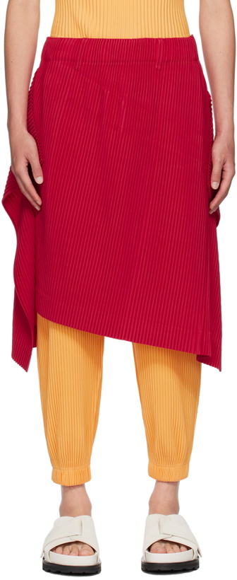 Photo: HOMME PLISSÉ ISSEY MIYAKE Red Rectangle Skirt