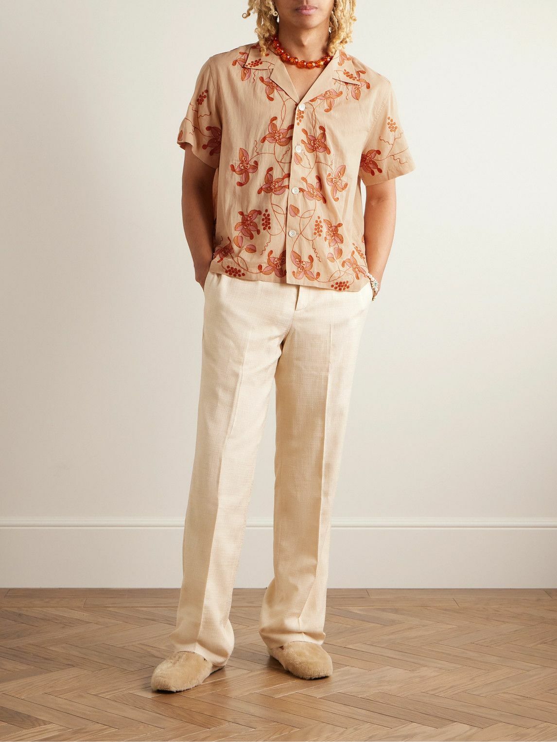 Embroidered Shirt in Buganvilla Embroidered Shirt in Buganvilla