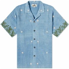 Karu Research Men's Natural Indigo Dye Vacation Shirt in Blue/Green/Orange