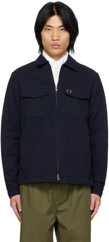 Photo: Fred Perry Navy Two-Way Zip Shirt