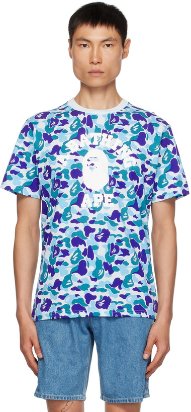 Photo: BAPE Blue ABC Camo College T-Shirt