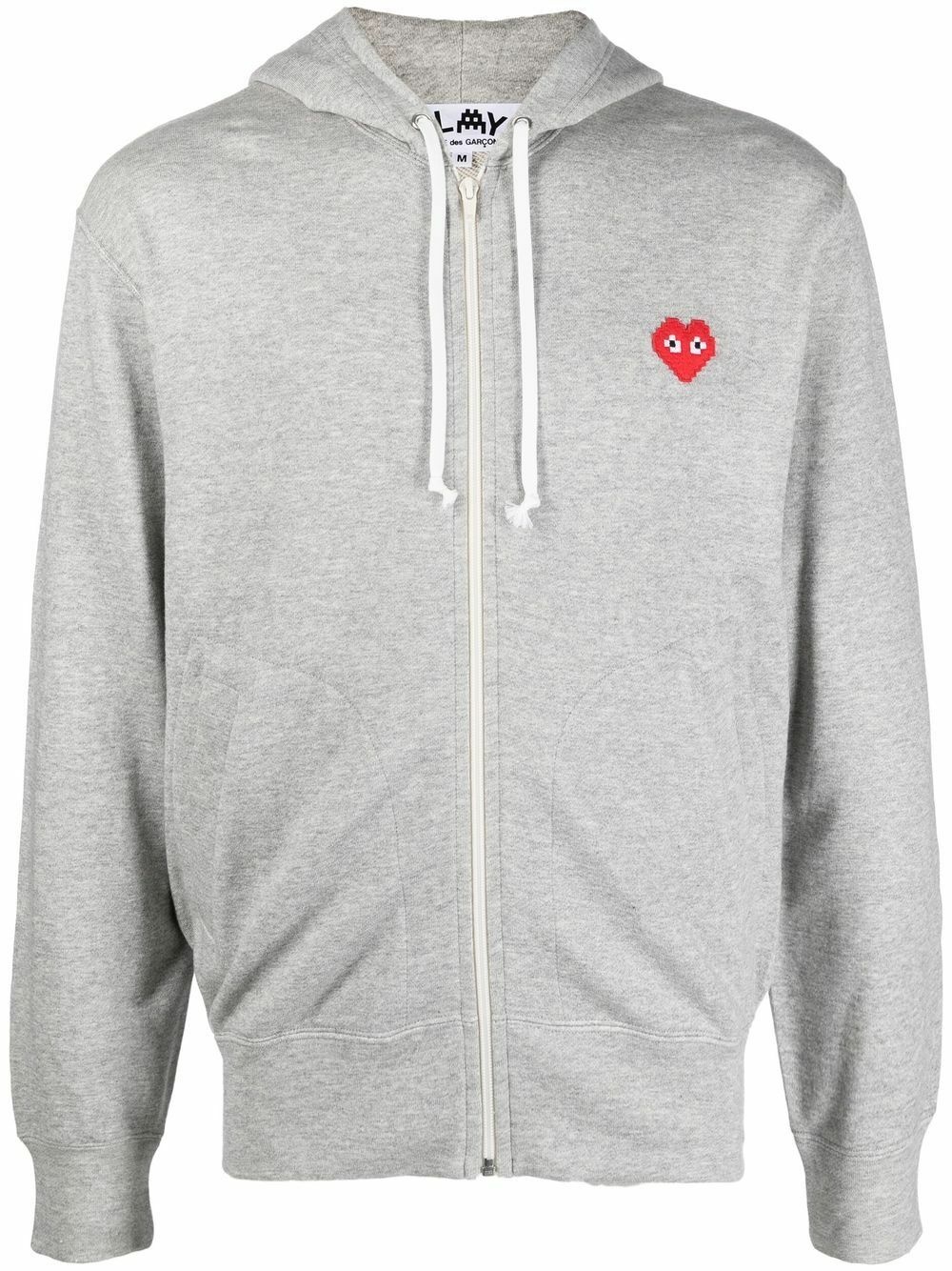 Photo: COMME DES GARCONS PLAY - Logo Cotton Zipped Hoodie