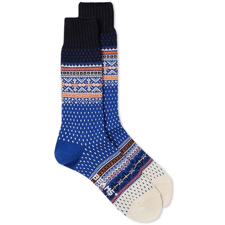 Photo: Beams Plus Nordic Sock Blue