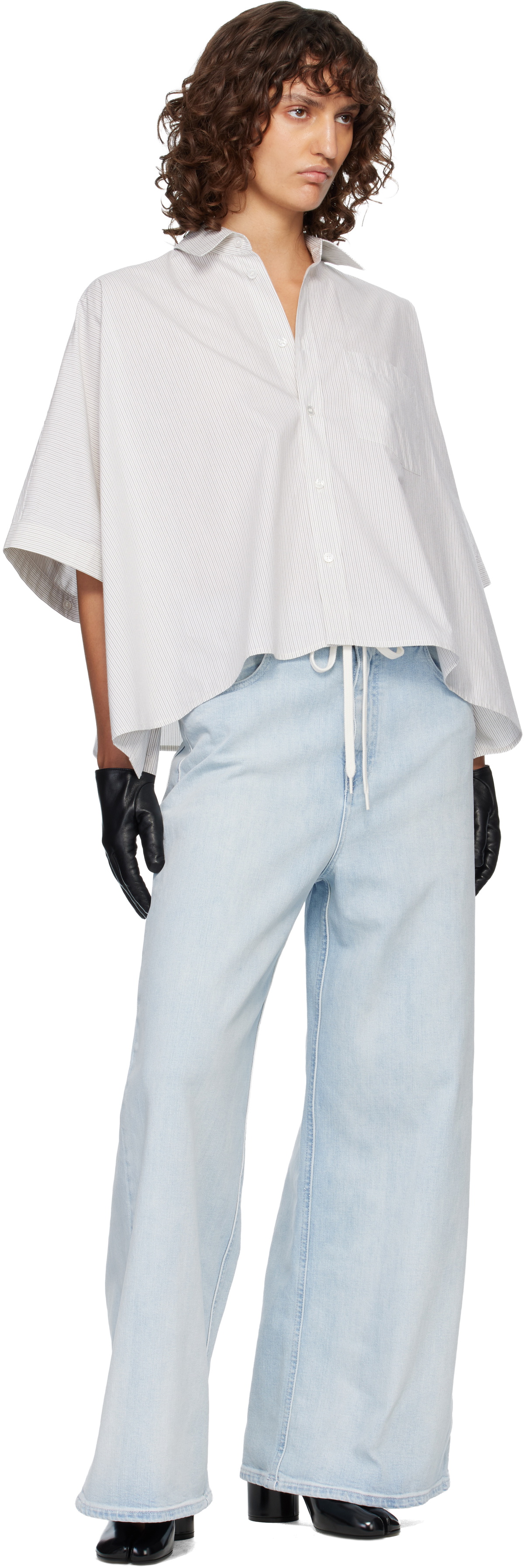 MM6 Maison Margiela Blue Wide-Leg Jeans