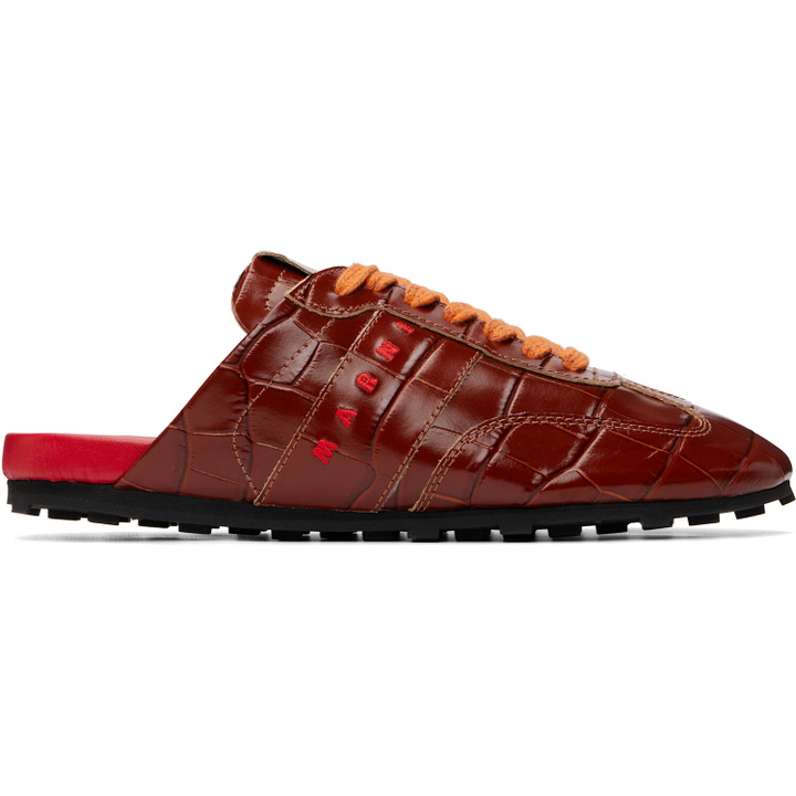 Photo: Marni Brown Croc-Effect Leather Softy Soccer Slip-On Sneakers