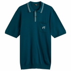 Malbon Men's Campania Knitted Polo in Azurra