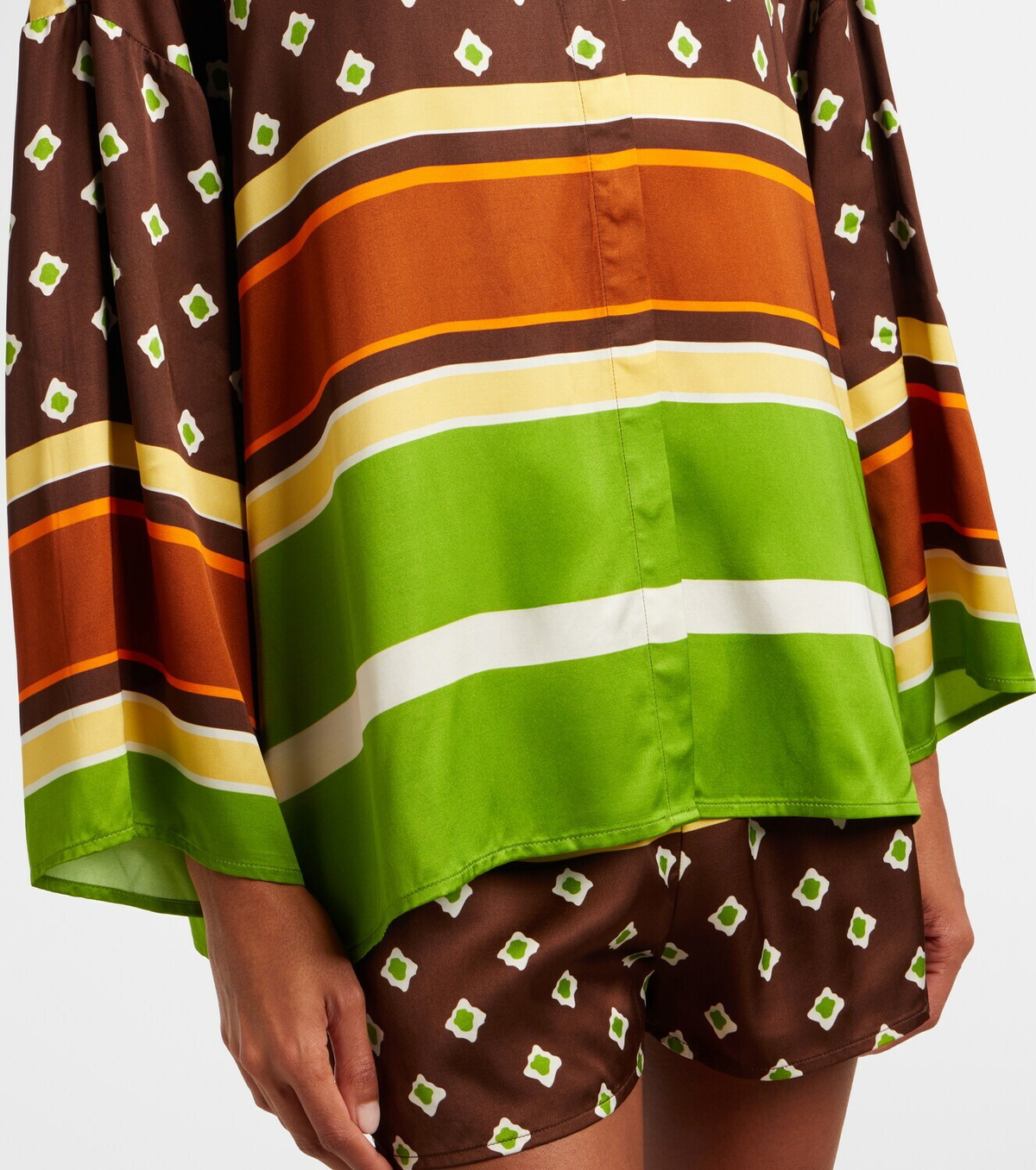 Faithfull Cora printed satin shirt