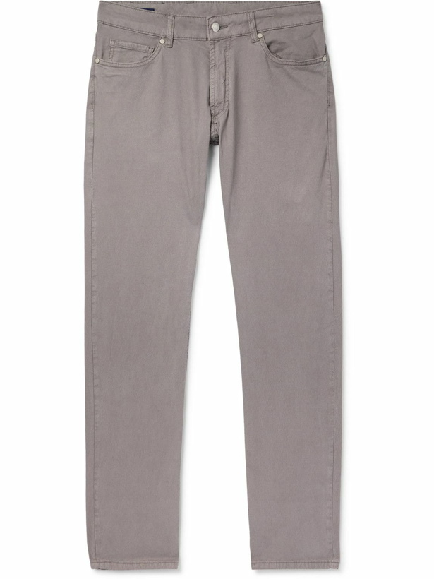Photo: Peter Millar - Wayfare Slim-Fit Stretch-TENCEL™ Lyocell and Cotton-Blend Twill Trousers - Gray