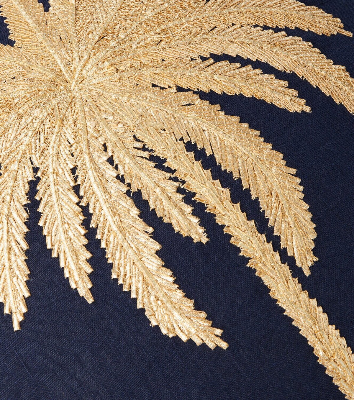 Les-Ottomans Tropical embroidered linen cushion