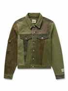 Gallery Dept. - Andy Distressed Patchwork Upcycled Denim Jacket - Green