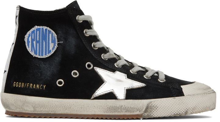 Photo: Golden Goose Black Francy Bike High-Top Sneakers