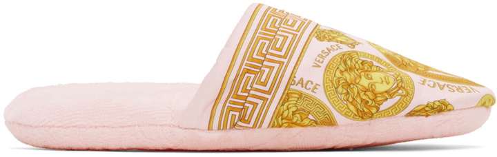 Photo: Versace Underwear Pink Baroque Slippers