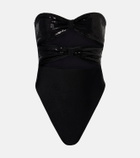 Adriana Degreas Cutout sequined swimsuit
