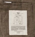MAN 1924 - Kennedy Unstructured Prince of Wales Checked Linen Suit Jacket - Green