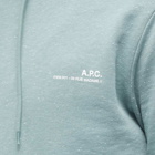 A.P.C. Men's Item Logo Hoody in Grey Green