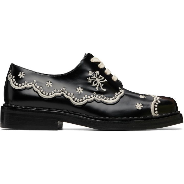 Photo: Simone Rocha Black Floral Lace Brogue Derbys